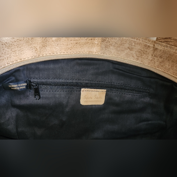 NWT Vintage Sam Sam Hand-Painted Large Leather Shoulder Bag - Picture 7 of 7